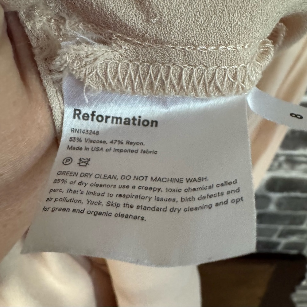 REFORMATION Redford Dress in Champagne maxi gown leg slit - Picture 10 of 14